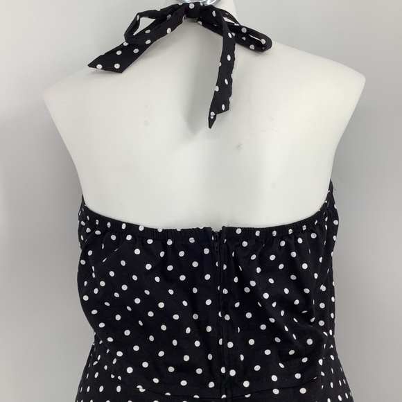 Pulse Polka Dots / Red Ribbon Bow Halter Dress Plus Size 3X - Picture 6 of 9